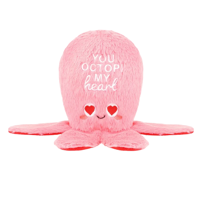 Hugsmart Pet Valentine's Woof Love You Octopi My Heart Dog Toy