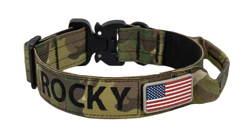 Personalized 1.5" Extreme Tactical Dog Collar with Handle