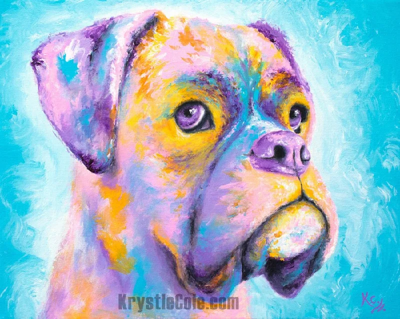 Rainbow Boxer Art Print