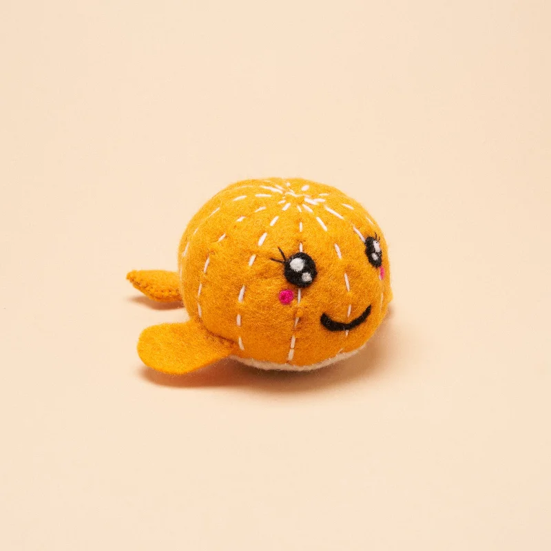 Orange Whale Squeaker Toy