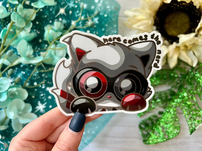 Harlekitten v1 (Red/Black), Peek-a-Boo - Vinyl Sticker (FREEEEE Shipping!)