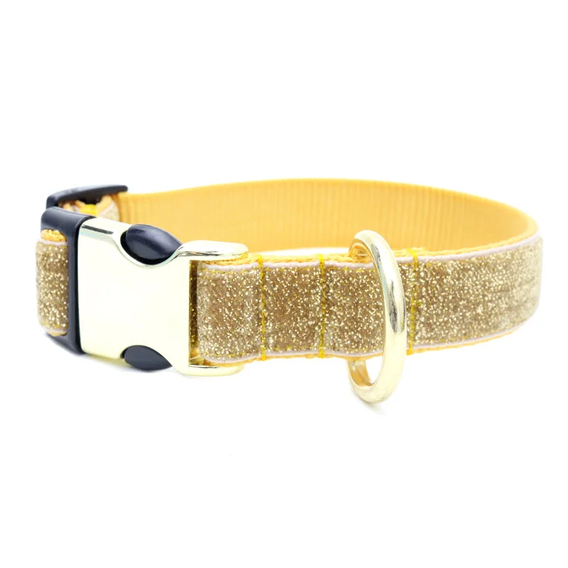 Gold Starlight Glitter Velvet Collar