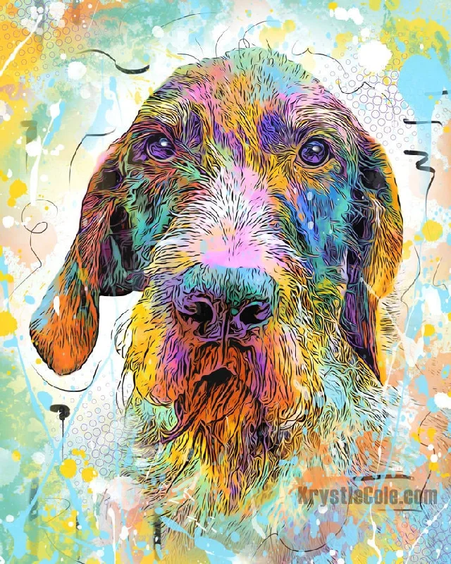 German Wirehaired Pointer Art Print - Abstract