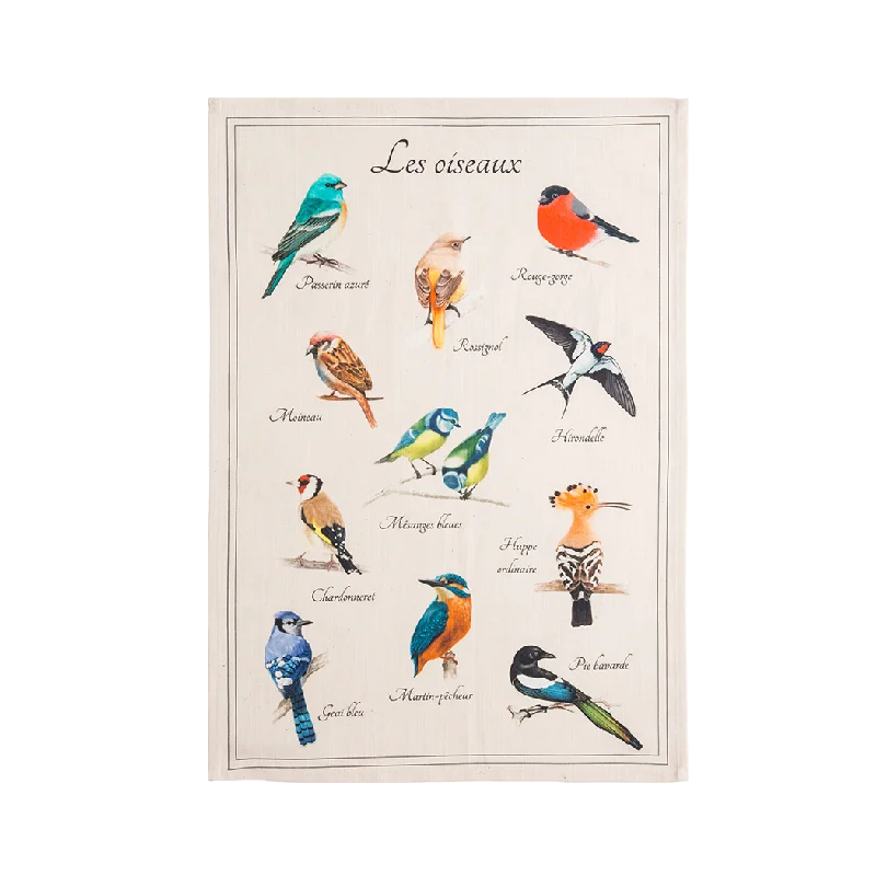 Les Oiseaux Tea Towel