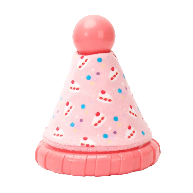 Hugsmart Pet Yappy Birthday Pink Party Hat Rubber Dog Toy