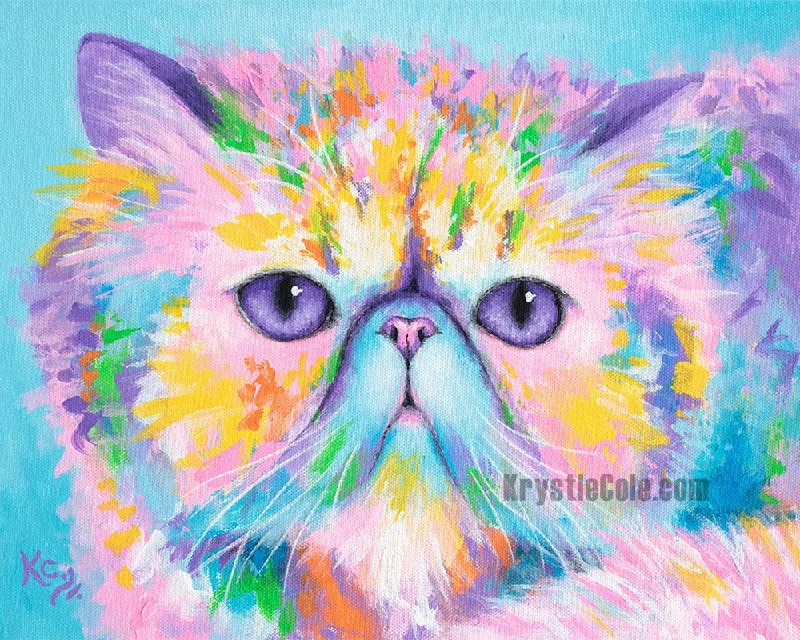 Persian Cat Art Print - Headshot