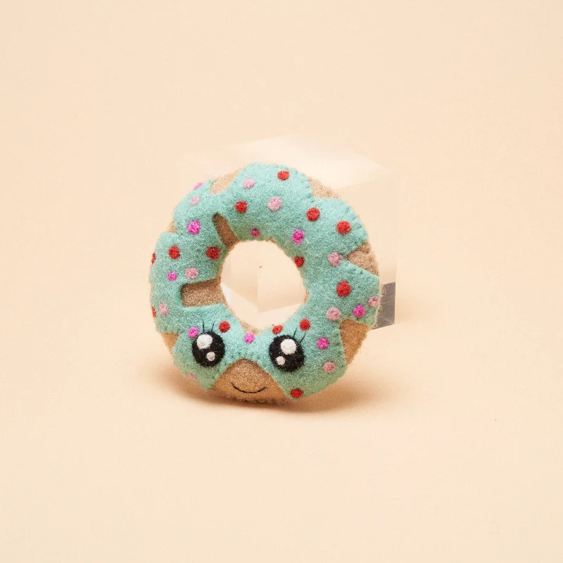 Round Blue Donut Squeaker Toy