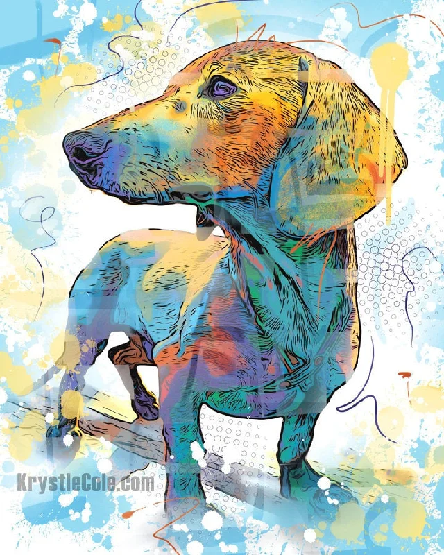 Dachshund Wiener Dog Art Print - Abstract Dachshund