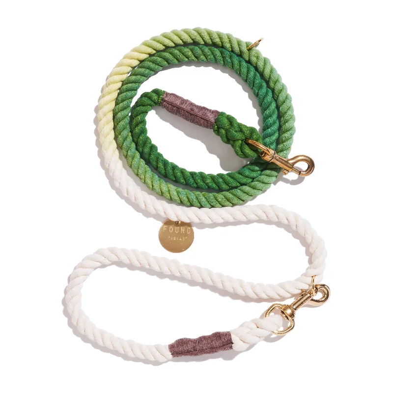 Fern Green Cotton Rope Dog Leash | Bolt Snaps, Adjustable