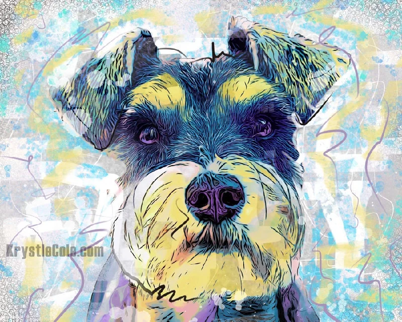 Contemporary Schnauzer Art Print