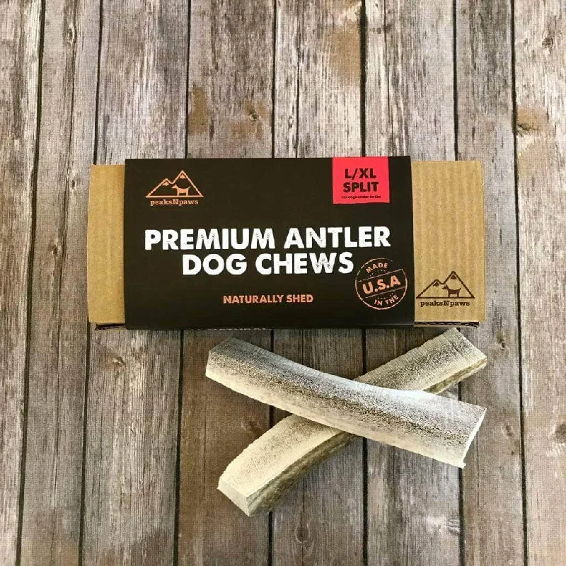 Large Split Antler Dog Chews - Natural Grade A Split Elk Antlers - (2 chews)