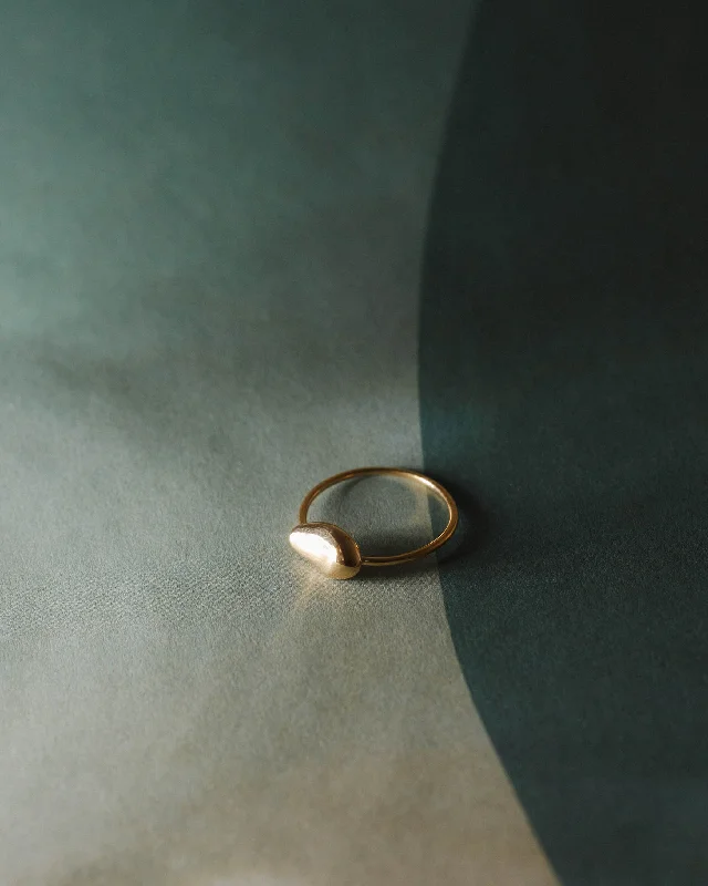 Solid Gold Worry Stone Ring