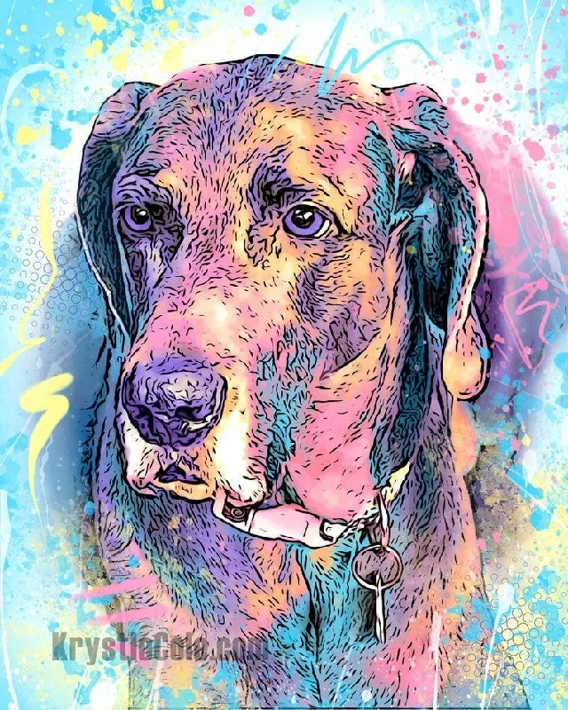 Abstract Weimaraner Art Print