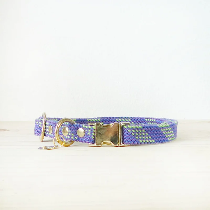 Saimin Flat Rope Collar - Purple Mint