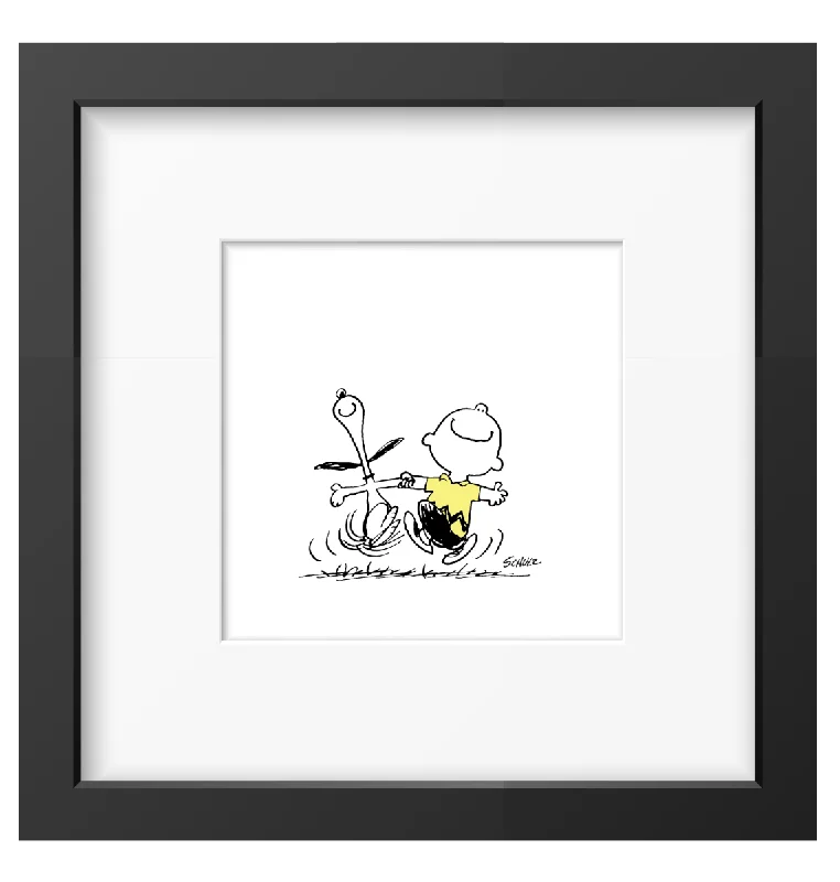 Magpie - Peanuts Snoopy Charlie Dance Framed Print Handmade