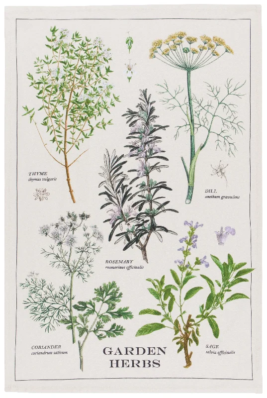 Garden Herbs Tea Towel