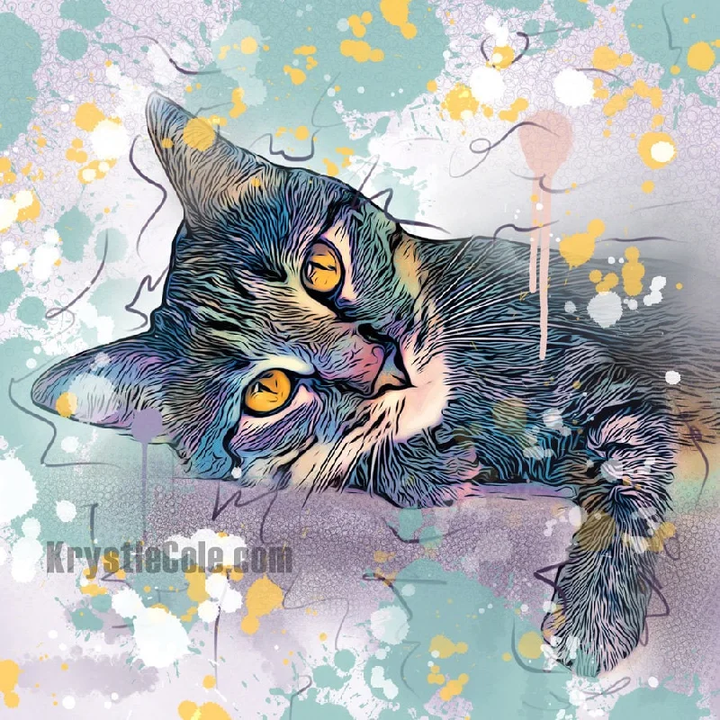 Tabby Cat Art Print - Samadhi Digital