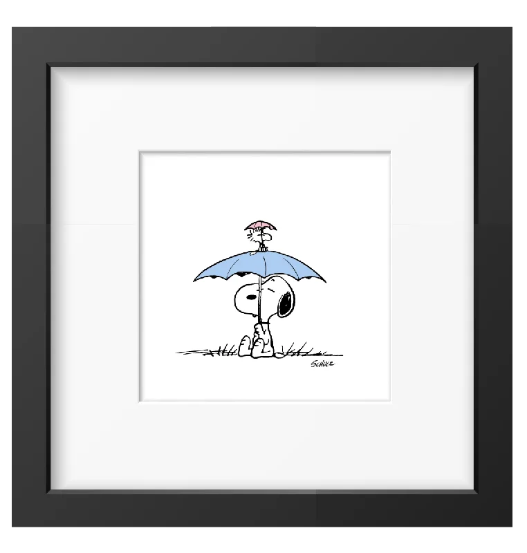 Magpie - Peanuts Umbrella Framed Print Handmade