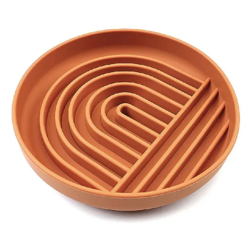 Rainbow Silicone Slow Feeder Lick Mat with Suction terracota