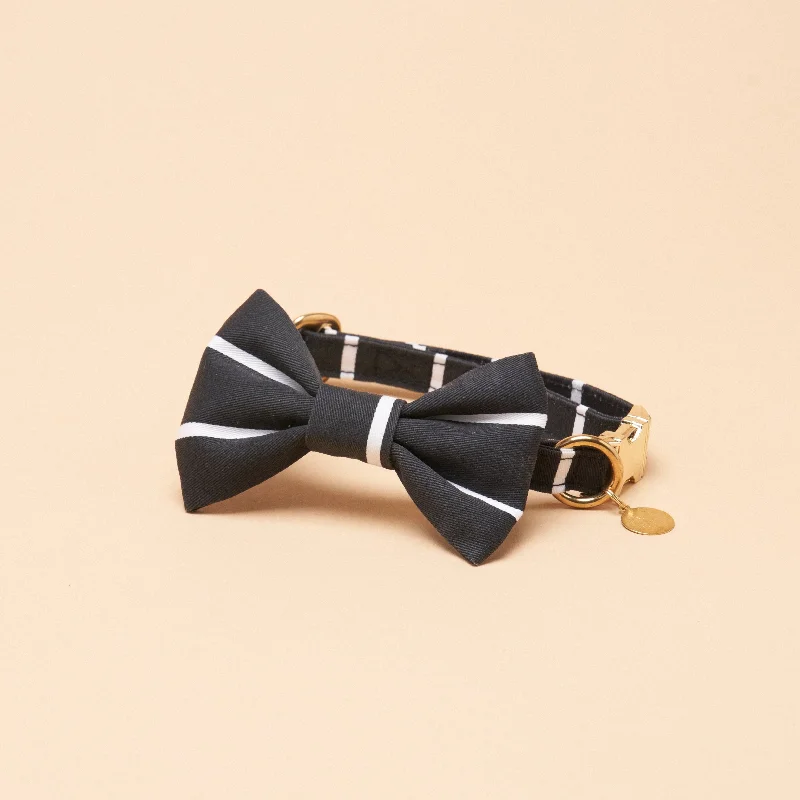 Bailey Bowtie Collar - Navy Stripe