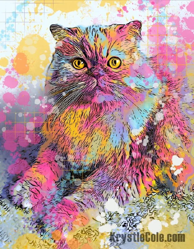 Persian Cat Art Print - Harry Krishna