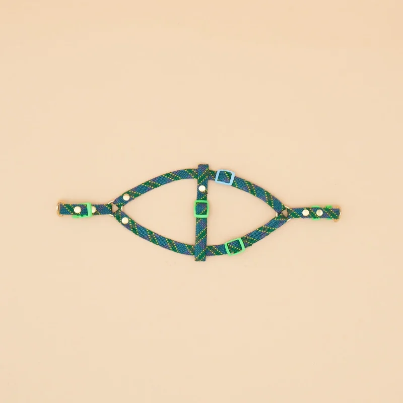 Marley Flat Rope Harness - Tartan Green