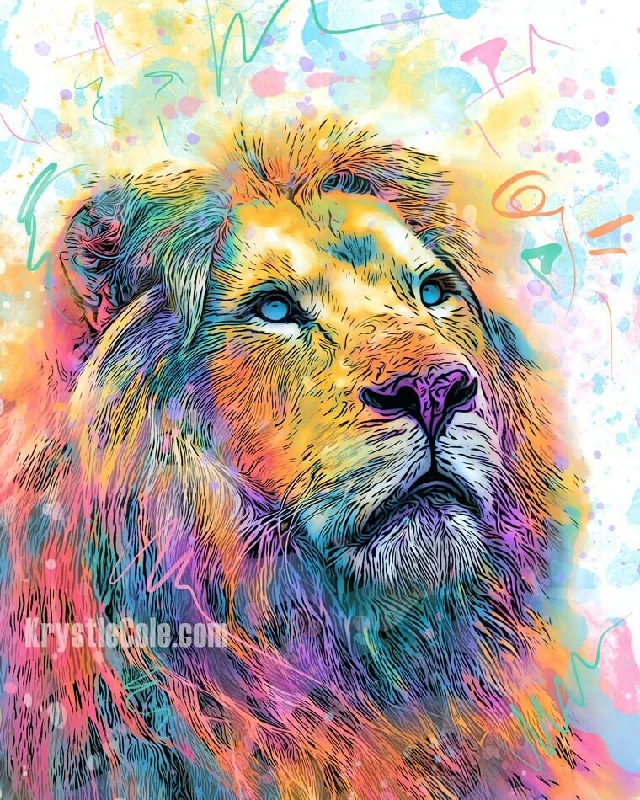 Contemporary Lion Art Print