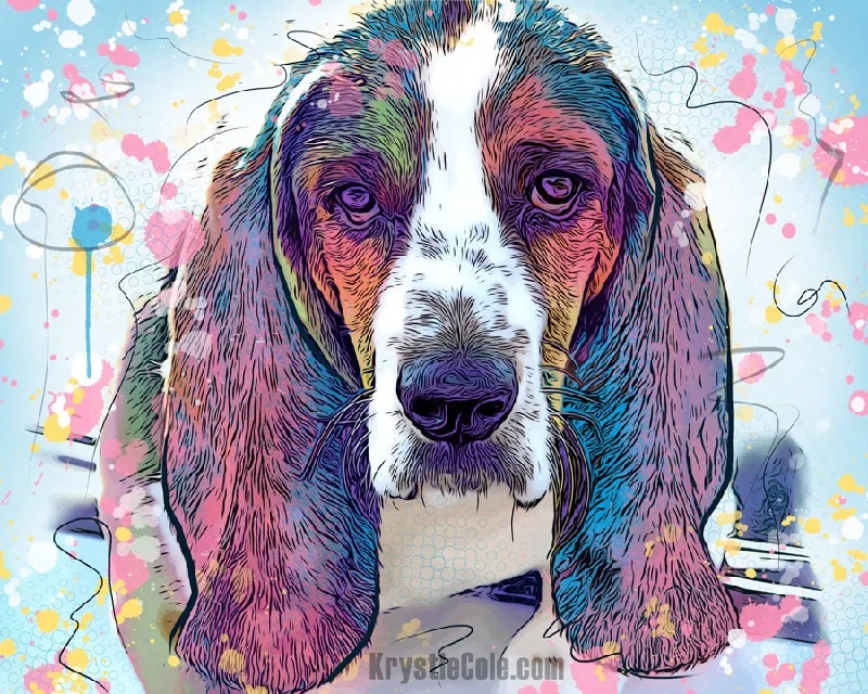 Basset Hound Print - Sage