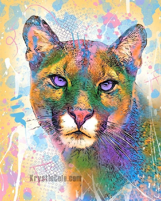 Rainbow Cougar Art Print