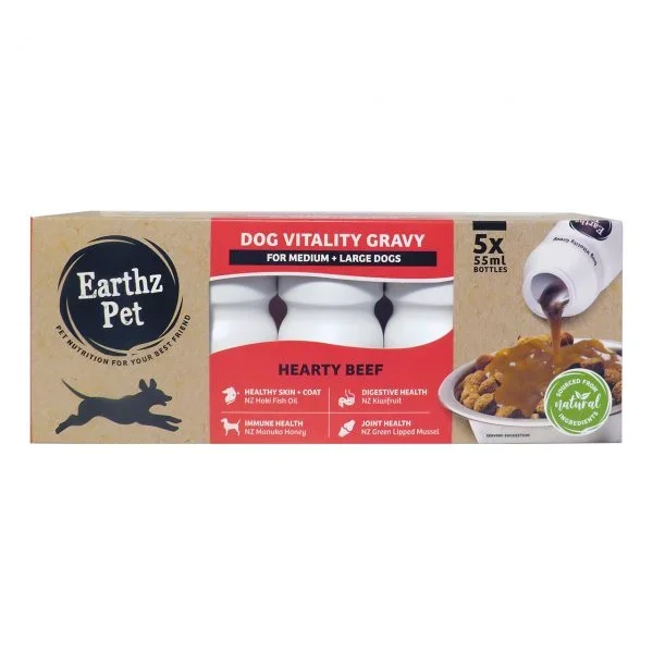 Earthz Pet - Medium/Large Dog Vitality Gravy Beef (5pk x 50ml)