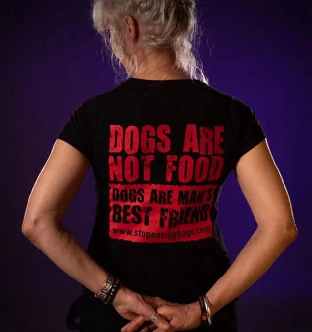 T. SHIRT - LADY FIT - Stop Eating Dogs / Soi Dog Foundation