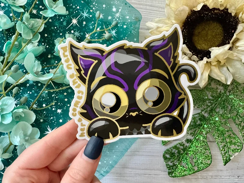 Panther, Peek-a-Boo - Vinyl Sticker (FREEEEE Shipping!)