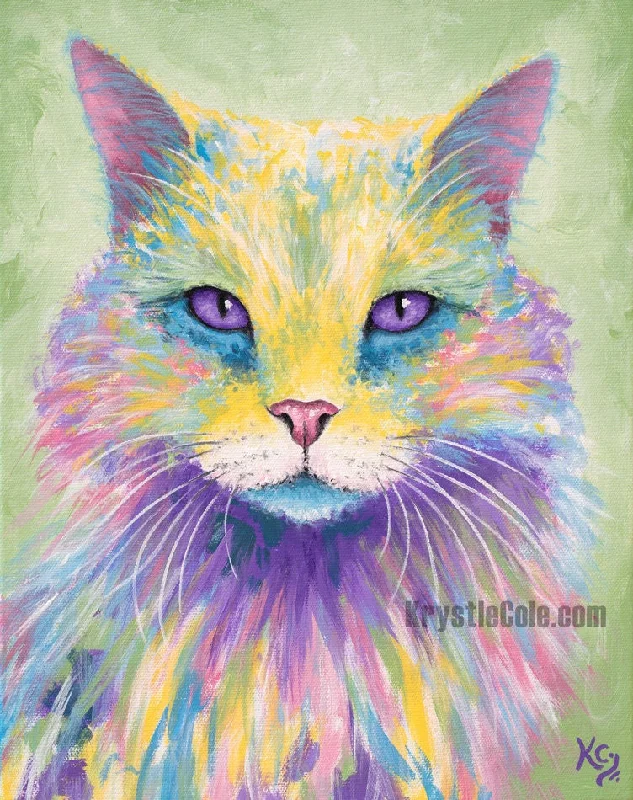 Long-Haired Nebelung Cat Art Print - Bum