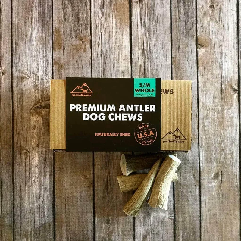 Small Whole Antler Dog Chews - Natural Grade A Whole Elk Antlers - (4 chews)