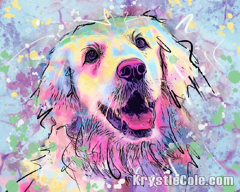 Expressive Golden Retriever Art Print