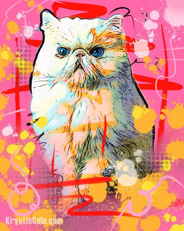 Pop Art Persian Cat Print