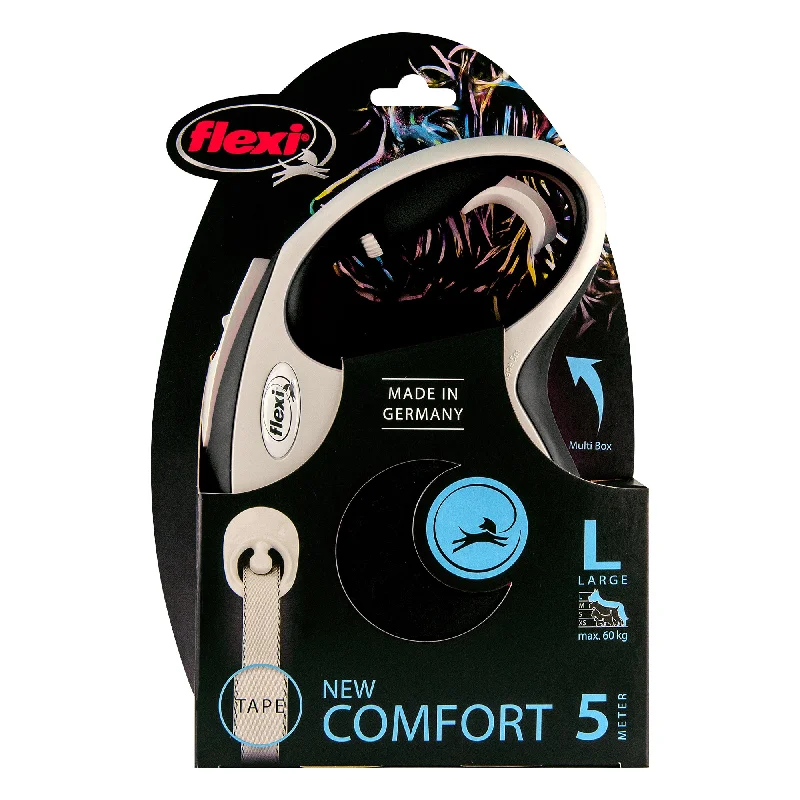 Flexi - New Comfort Retractable Tape Lead for Large Dog Black (5m)