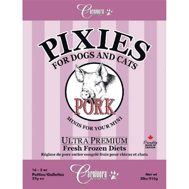 Carnivora - Pixies Mini Pork Diet 2oz (56.7g) Patties - 2lb Bag