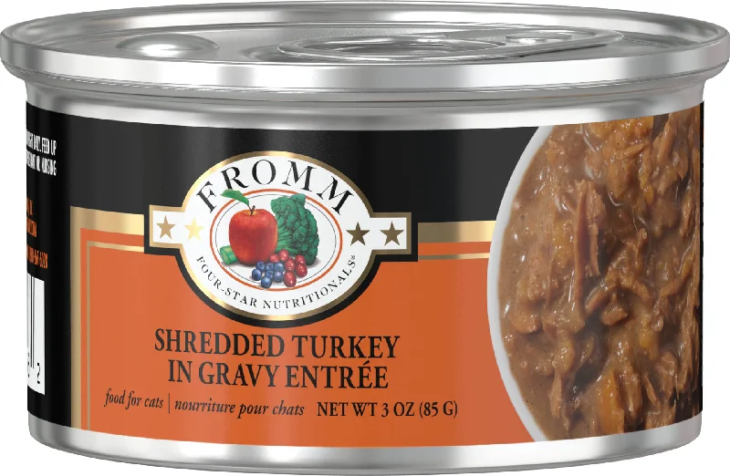 Fromm Wet Cat Food Four-Star Shredded Turkey 3oz Can Single