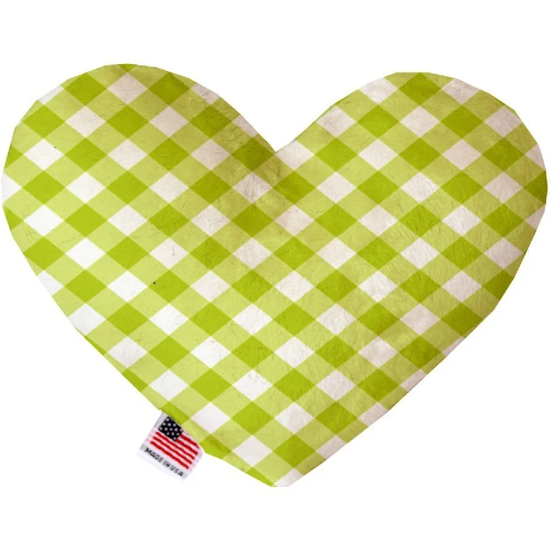 Heart Dog Toy Lime Green Plaid