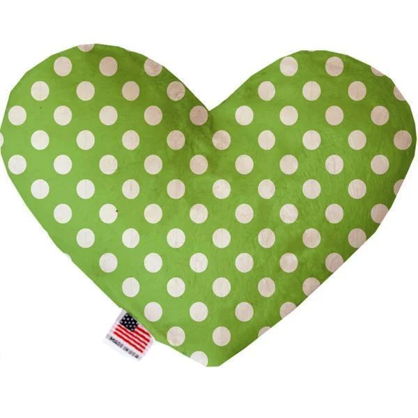 Heart Dog Toy Lime Green Swiss Dots