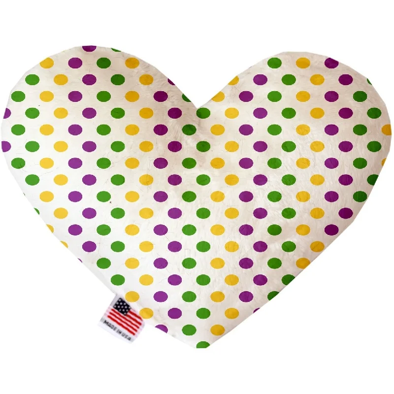 Heart Dog Toy Mardi Gras Polka Dots