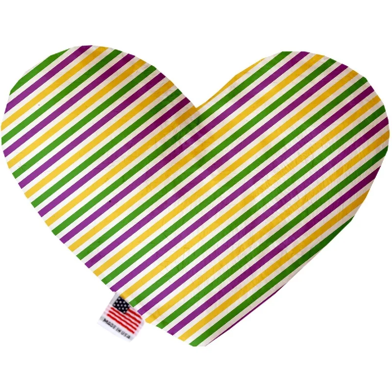 Heart Dog Toy Mardi Gras Stripes