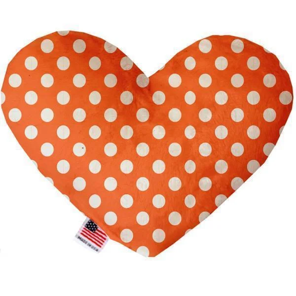 Heart Dog Toy Melon Orange Swiss Dots