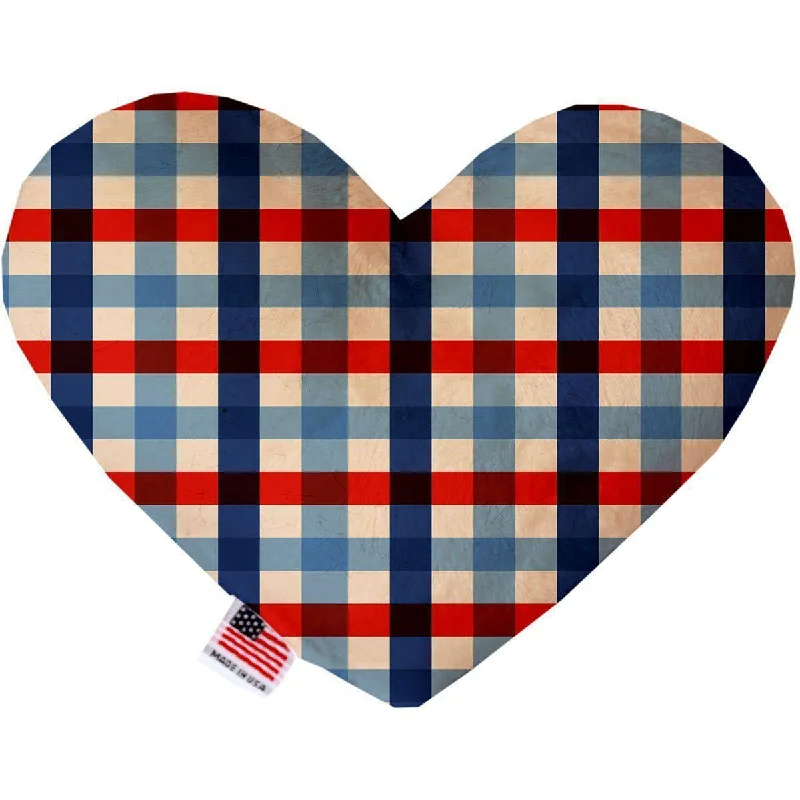 Heart Dog Toy Patriotic Plaid