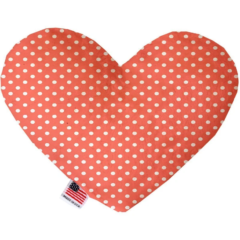 Heart Dog Toy Peach Polka Dots