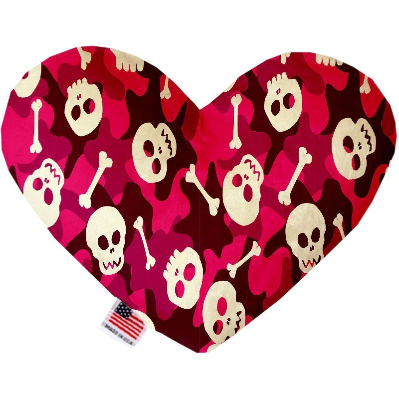 Heart Dog Toy Pink Camo Skulls