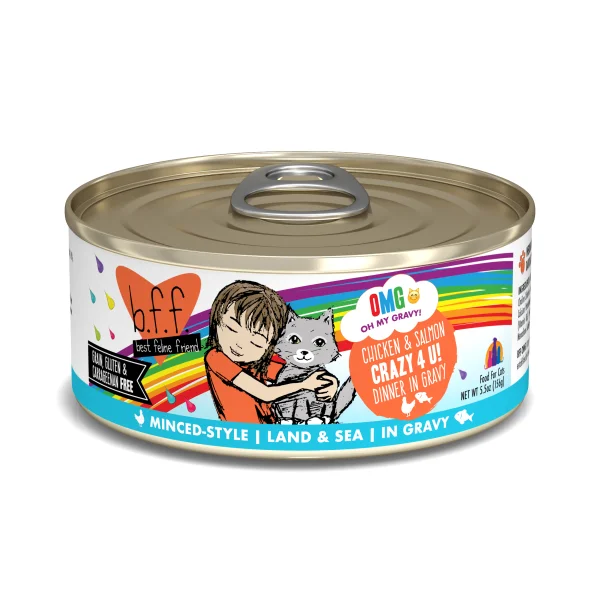 B.F.F. Crazy 4 U! Chicken and Salmon Dinner in Gravy, 156g (5.5oz)