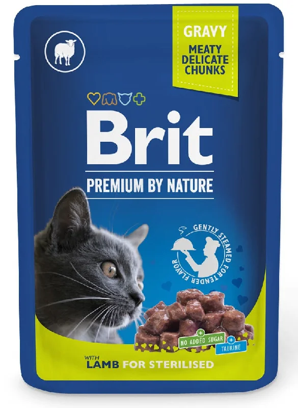 BRIT PREMIUM By Nature plic pentru pisici sterilizate, bucăţi Miel în sos 100g