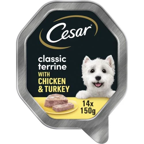 Cesar Classics - Wet Dog Food Trays with Chicken & Turkey in Loaf - 150g